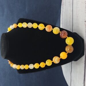 Genuine Agate Iris & Lily London Sterling Silver Stone Beaded Necklace